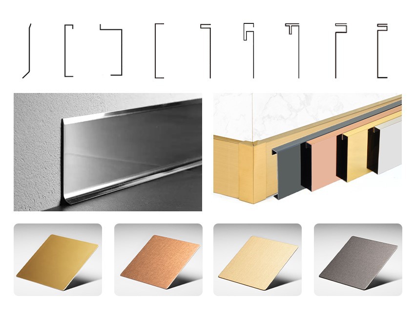 100mm brushed stainless steel skirting 100mm brushed stainless steel skirting