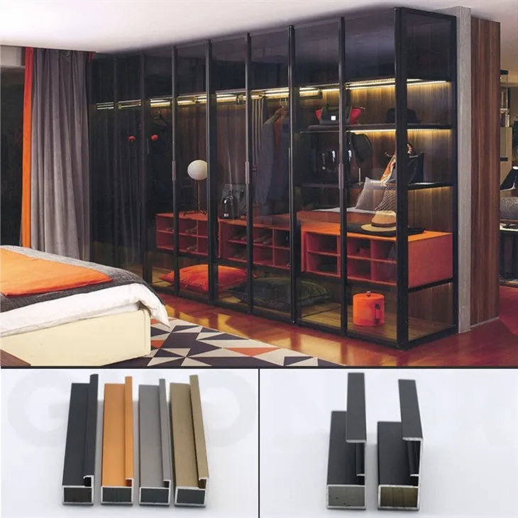 kitchen cabinet with aluminium frame